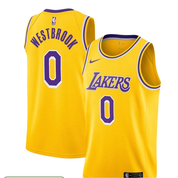 Russell Westbrook Los Angeles Lakers Nike Jersey Gold. Size XL. - Picture 4 of 6